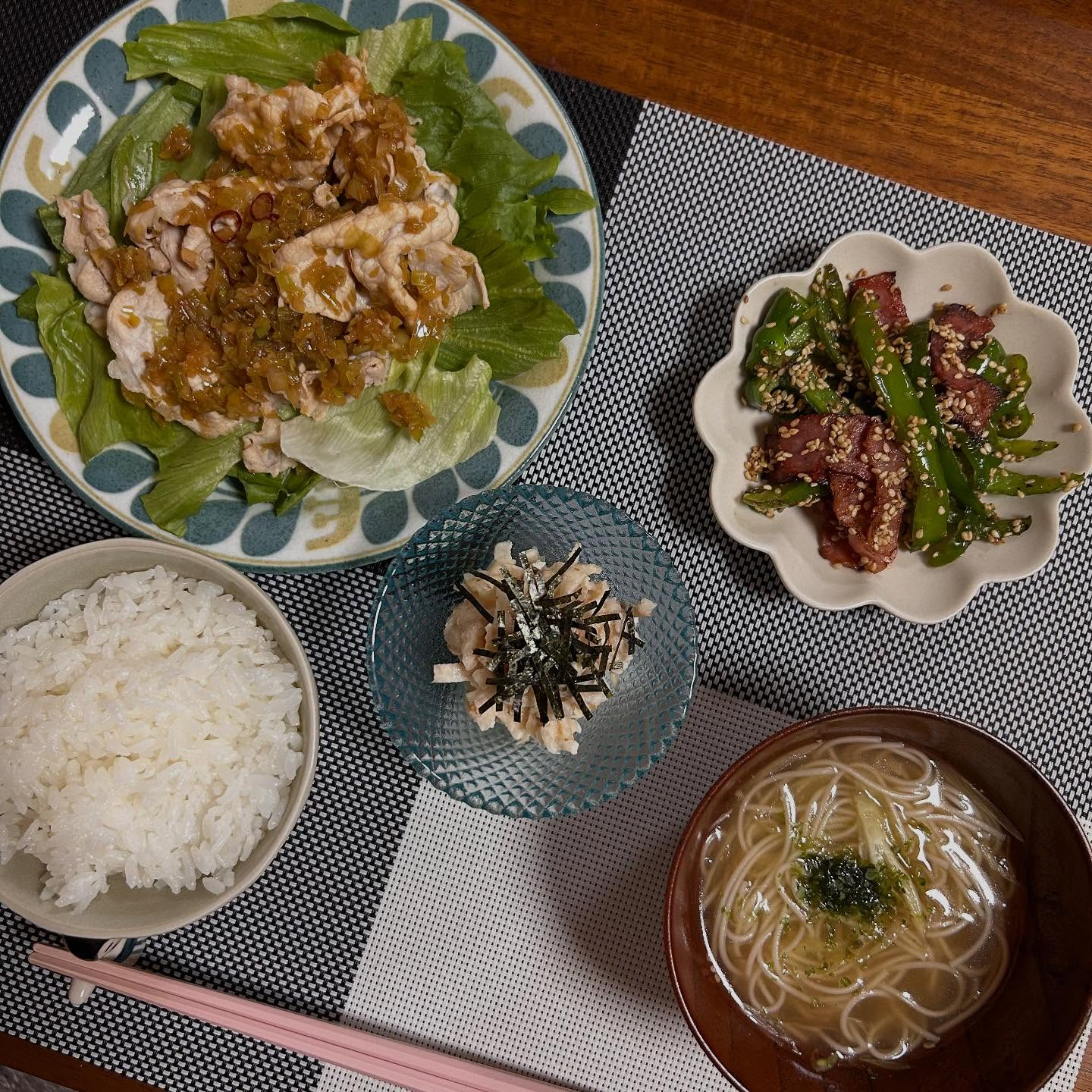 7月前半は豚しゃぶがメインでした。